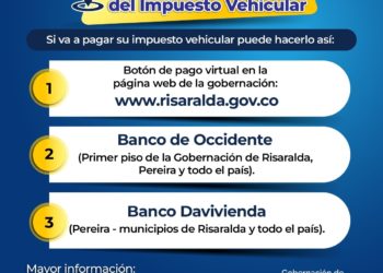 Pague su impuesto vehicular en 14 sedes del Banco de Occidente y Davivienda
