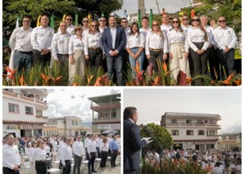 Gobernador Juan Diego Patiño posesionó su gabinete en Apía, dando un mensaje de descentralización