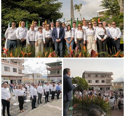 Gobernador Juan Diego Patiño posesionó su gabinete en Apía, dando un mensaje de descentralización