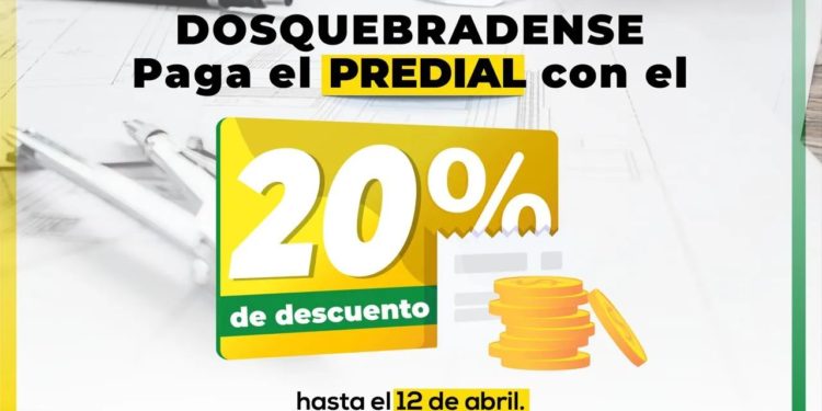 El descuento del 20% del Impuesto Predial aplica sobre el capital y estará vigente hasta el 12 de abril