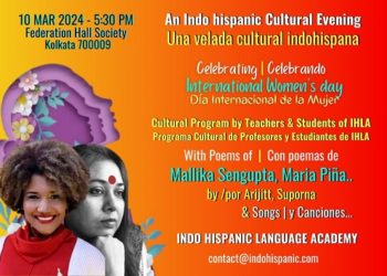 La poeta hispano-dominicana María Piña participa en importante acto en Calcuta, India en la conmemoración del Día Internacional de Mujer
