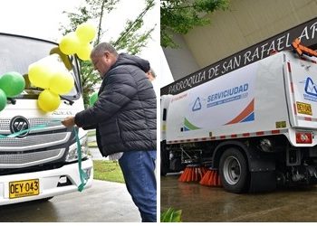 Alcalde entrega barredora mecánica para vías y áreas públicas de Dosquebradas