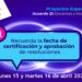 Fechas certificación de proyectos del Acuerdo 21.