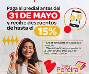 Últimos días para pagar su impuesto Predial con descuentos