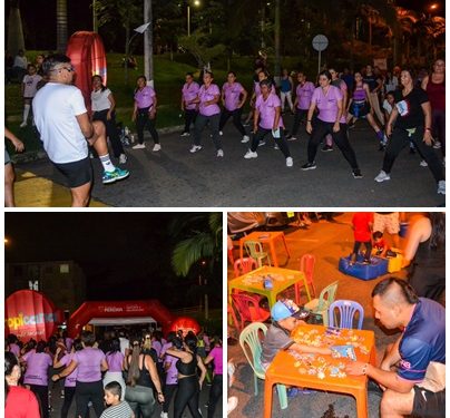 Toda una fiesta del deporte y la recreación, vivieron los habitantes de Llano Grande durante la Vía Activa Nocturna
