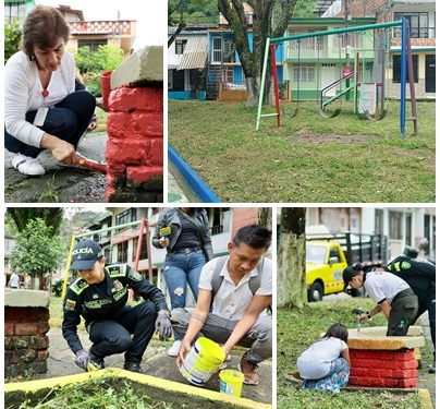 Los parques de la comuna Oriente se transformaron, gracias a la jornada de limpieza y embellecimiento “Pereira te Quiero Limpia”