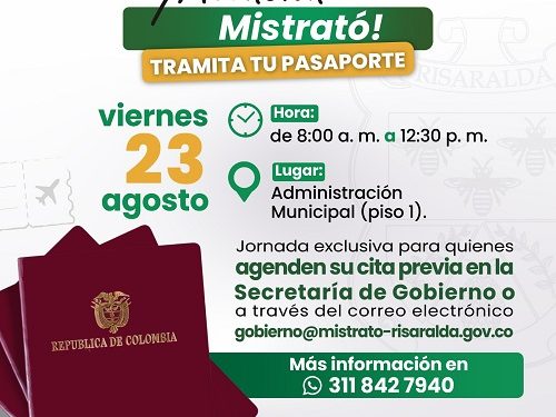 A Mistrató llegará la siguiente jornada de descentralización de pasaportes