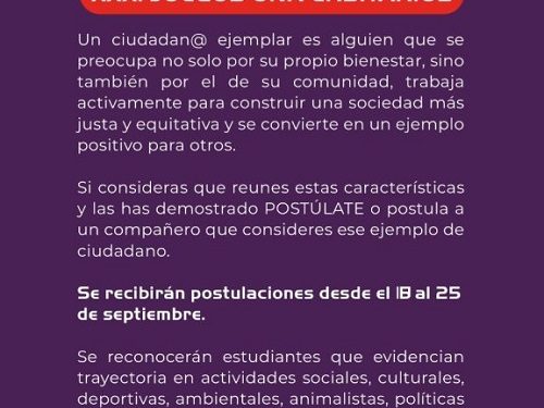 Durante los Juegos Universitarios Nacionales se premiará al ciudadano ejemplar