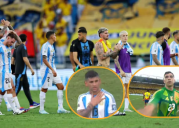 Golpeando cámaras y “restregando” su camiseta: así se retiraron los argentinos tras caer con Colombia