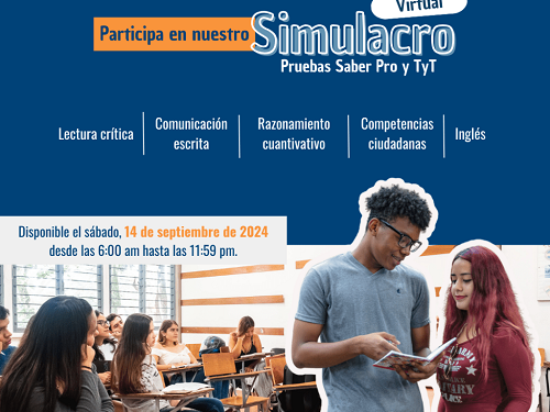 El próximo sábado 14 de septiembre se hará un simulacro de las pruebas Saber Pro y T&T