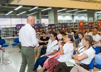En la sala principal de la Biblioteca Pública ‘Ramón Correa Mejía’ se realizó la conferencia sobre Patrimonio Cultural Inmaterial