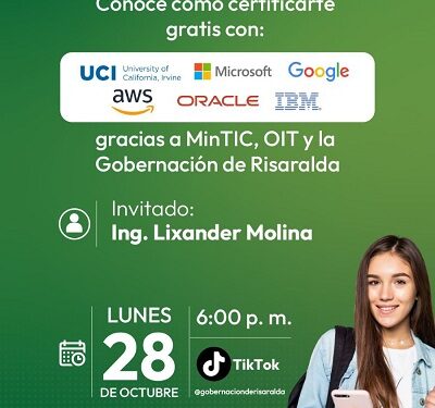 Gobernación invita a los cursos gratis que ofrecerán grandes compañías mundiales de tecnología