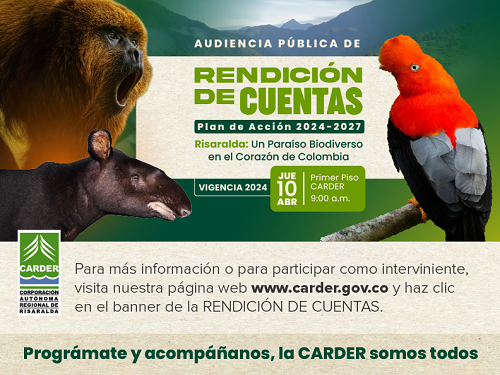La CARDER realizará Audiencia Pública de Rendición de Cuentas de la Vigencia 2024 