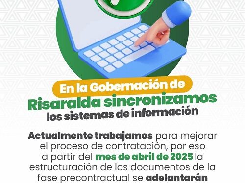 Gobernación de Risaralda sincroniza sistemas de información para mejorar la contratación