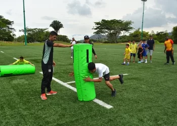 Niños de Pereira y Pácora, Caldas vivieron una jornada deportiva y recreativa en el Parque Metropolitano del Café