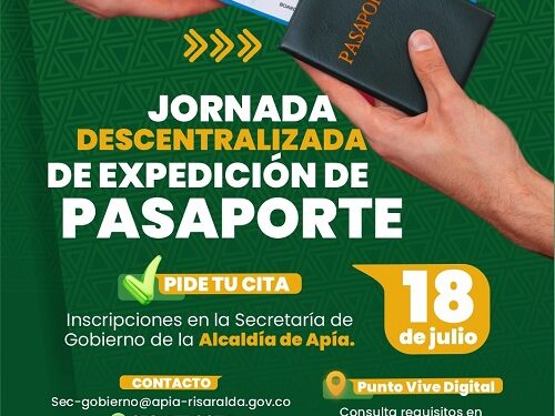 Hasta Apía llegarán las jornadas descentralizadas de pasaportes de Risaralda