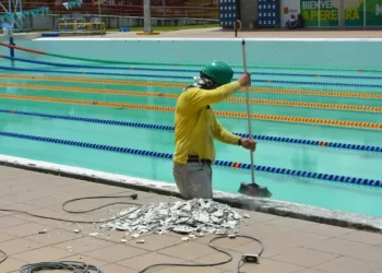 Avanzan con éxito las obras de reparación por garantia en las piscinas de la Villa Olímpica de Pereira