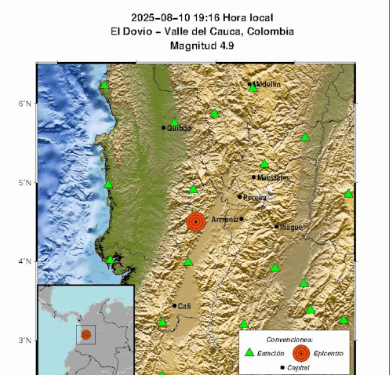 Temblor hoy en Colombia: magnitud y epicentro del último sismo registrado