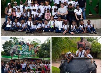 En una salida escolar promovida por Megabús y Megacable, 100 niños visitaron el Bioparque Ukumarí