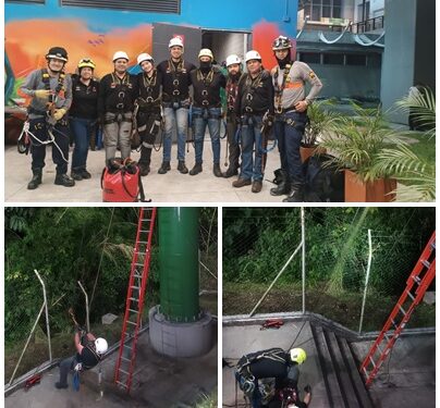 Cuerpo Oficial de Bomberos Pereira capacita en auto rescate a técnicos de Megacable