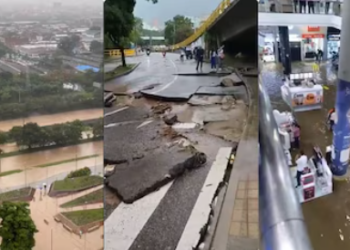 En 44 minutos cayó el diluvio en Medellín: árboles caídos, fallas eléctricas, destrucción de una vía, inundaciones y hasta evacuación de conocido supermercado