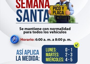 PICO Y PLACA SE MANTIENE EN PEREIRA DURANTE LA SEMANA SANTA