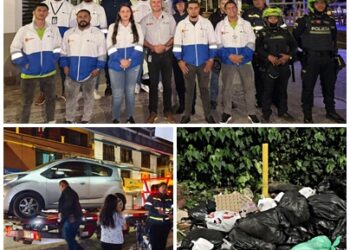 Vehículo mal parqueado frenó recolección nocturna de basuras en Samaria y terminó en los patios
