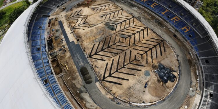 OBRAS DEL ESTADIO HERNÁN RAMÍREZ VILLEGAS YA SUPERAN EL 60%