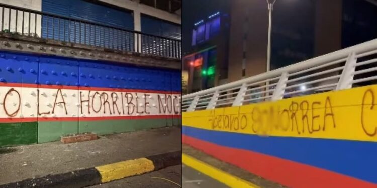 Vandalizan murales de los símbolos patrios con los que Cali se viste de gala para recibir posesión presidencial