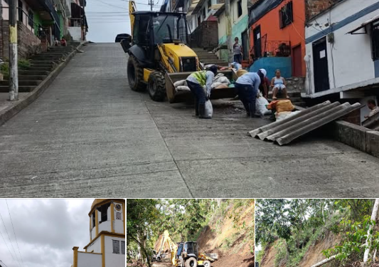 ALCALDÍA DE PEREIRA ACOMPAÑA A LOS CORREGIMIENTOS EN REMOCIÓN DE ESCOMBROS Y REHABILITACIÓN DE VIAS