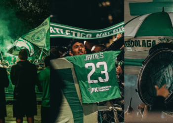 Así vivió James Rodríguez el banderazo de los hinchas de Atlético Nacional en Bogotá, previo a su primer partido en la Liga BetPlay