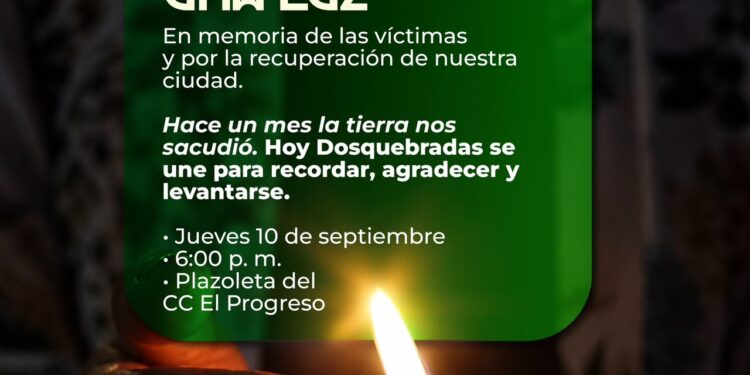 Dosquebradas enciende  una luz por sus víctimas, damnificadas y la reconstrucción de la ciudad