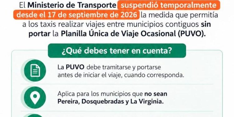 Taxis deberán volver a portar la Planilla Única de Viaje Ocasional entre municipios contiguos