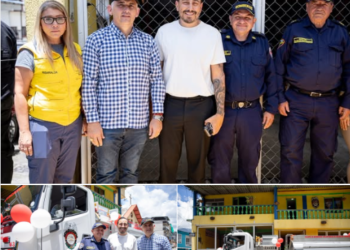 Juan Diego Patiño, fortalece capacidad de respuesta de bomberos de Belén de Umbría, con nuevo vehículo cisterna