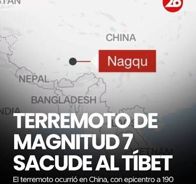 Catástrofe en Asia: Terremoto de magnitud 7.0 sacude el Tíbet y deja al menos 16 muertos